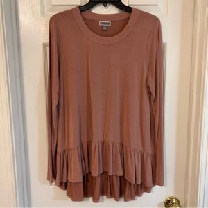 Drop waist ruffle shirt